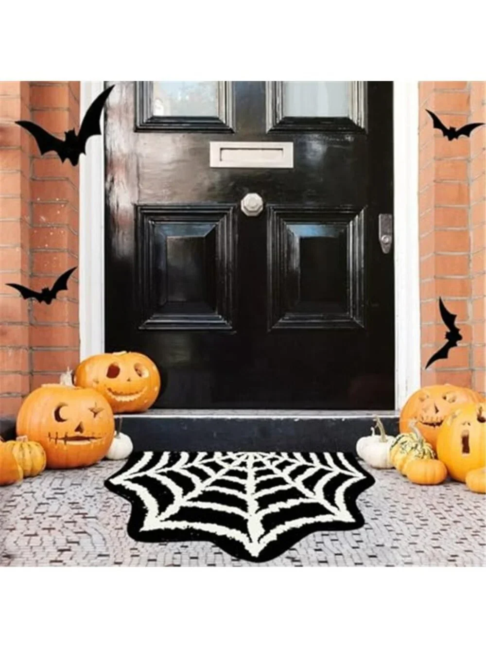 Spider Web Bath Mat Rug,31x20 Inch Halloween Bathing Mat Non-Slip